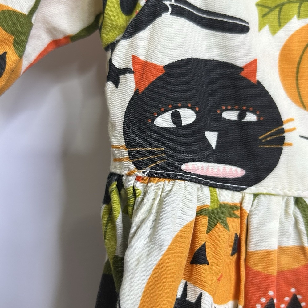 Jelly The Pug Halloween Dress Girls 4T Pumpkins Candy Corn Black Cat Crows READ - Picture 14 of 15
